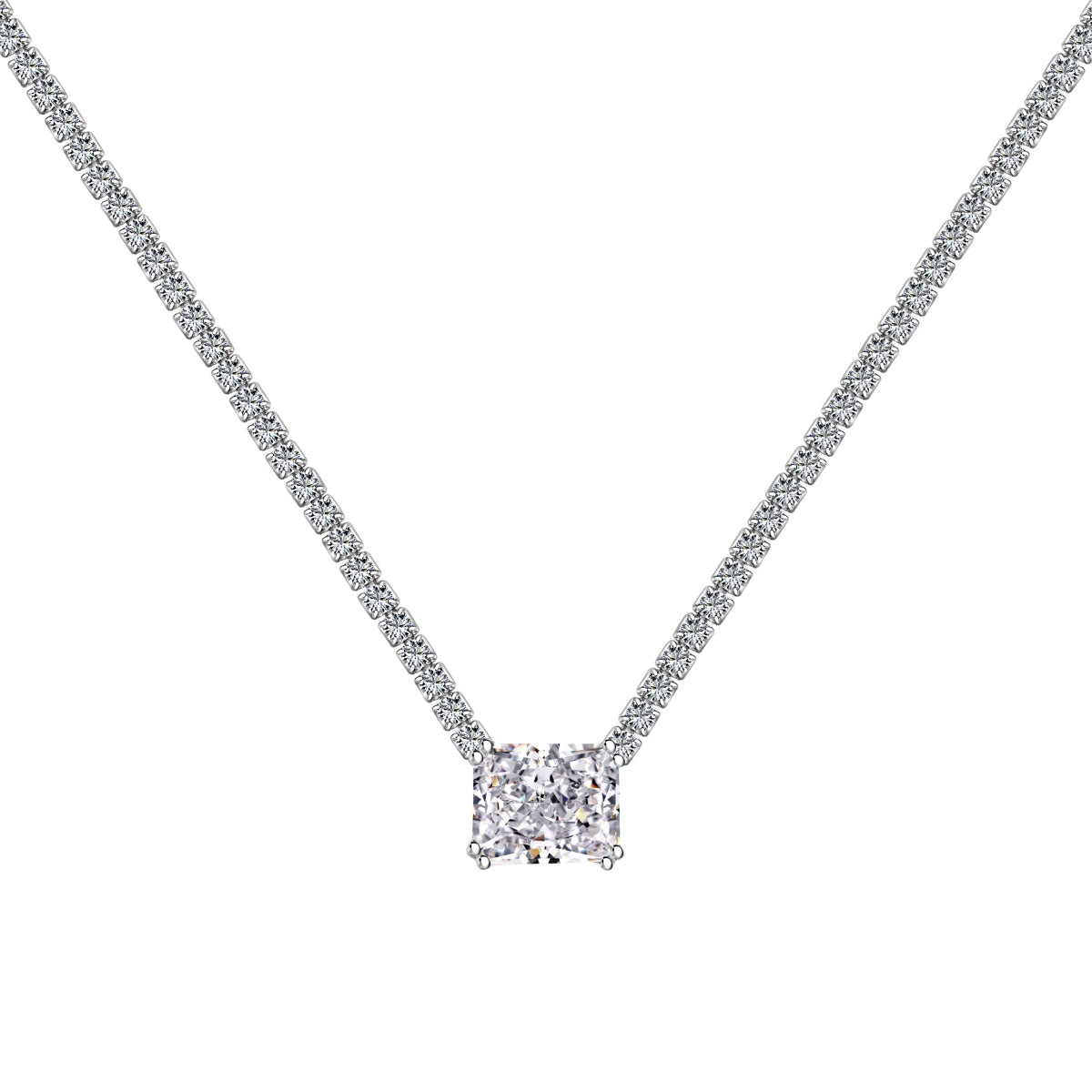 [Charm Aries Jewelry]4.0 Carat Elegant Radiant Cut Necklace