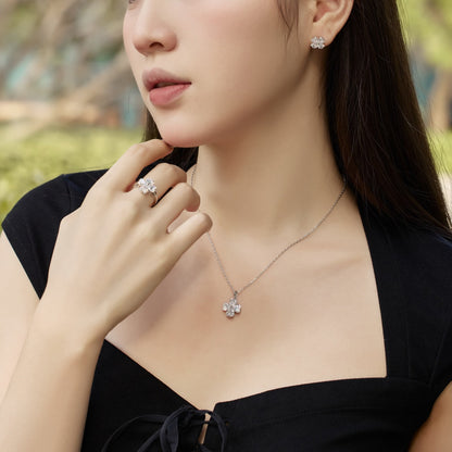 [Charm Aries Jewelry]Four-Leaf Charm Aries Ball Earrings