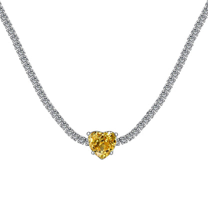 [Charm Aries Jewelry]2.0 Carat Sparkling Tennis Heart Cut Necklace
