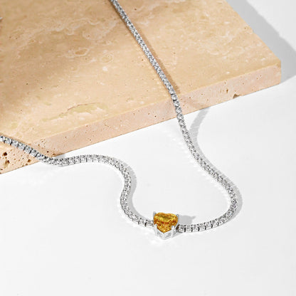 [Charm Aries Jewelry]2.0 Carat Sparkling Tennis Heart Cut Necklace