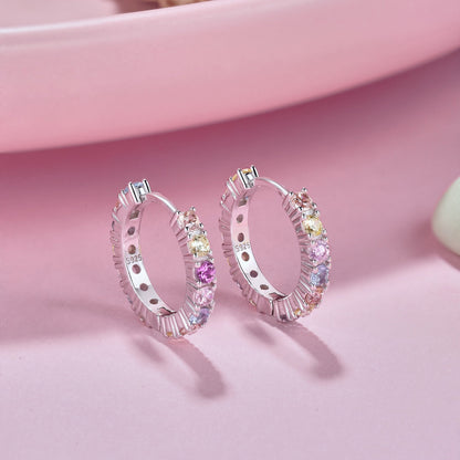 [Charm Aries Jewelry]Radiant Colorful Round Cut Earrings
