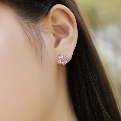 [Charm Aries Jewelry]Four-Leaf Charm Aries Ball Earrings