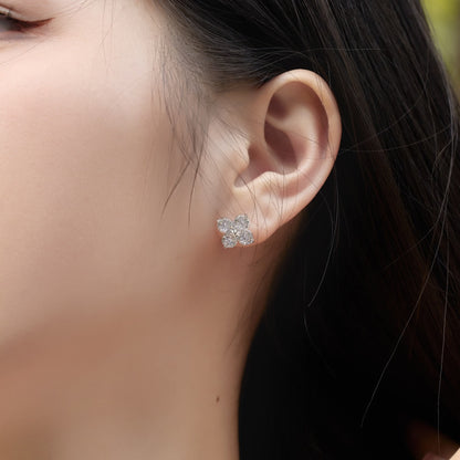 [Charm Aries Jewelry]Four-Leaf Charm Aries Eight-Pointed Star Earrings