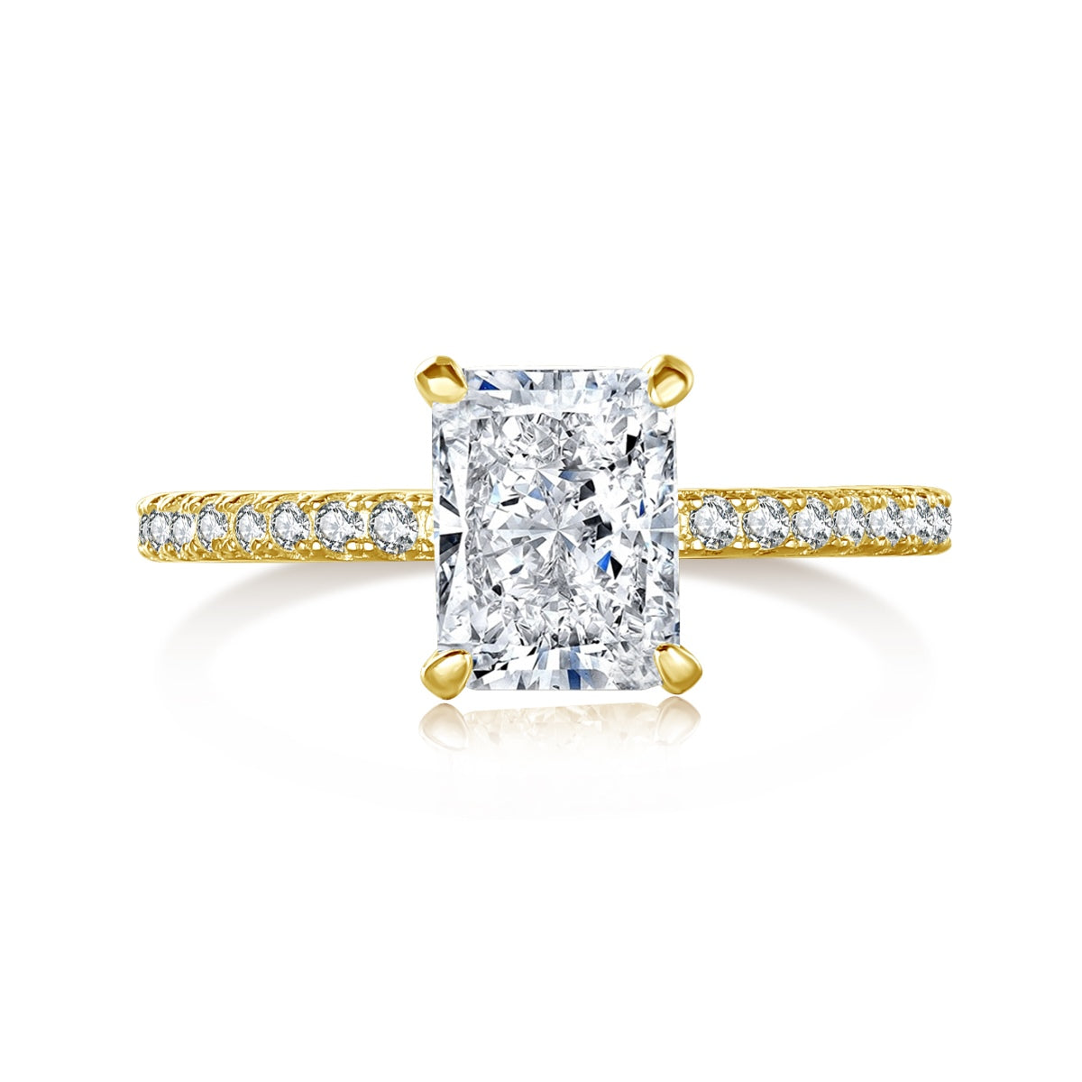 [Charm Aries Jewelry]2.0 Carat Dazzling Sparkling Radiant Cut Party Ring