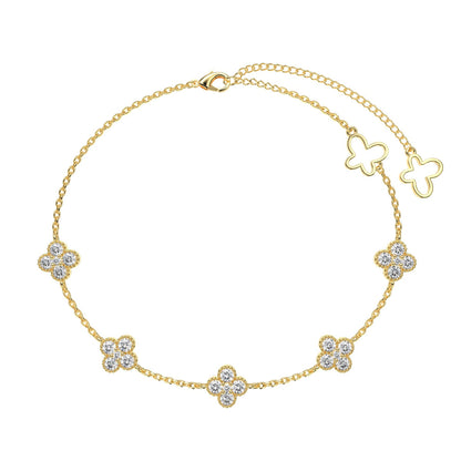 [Charm Aries Jewelry]Four-Leaf Charm Aries Hollow Butterfly Bracelet