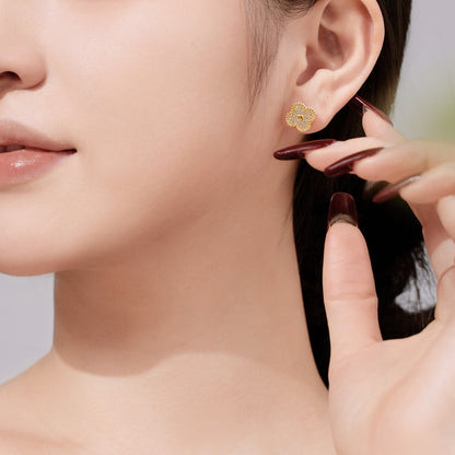 [Charm Aries Jewelry]Four Leaf Charm Aries Fashion Earrings