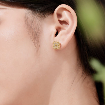 [Charm Aries Jewelry]Four Leaf Charm Aries Fashion Earrings