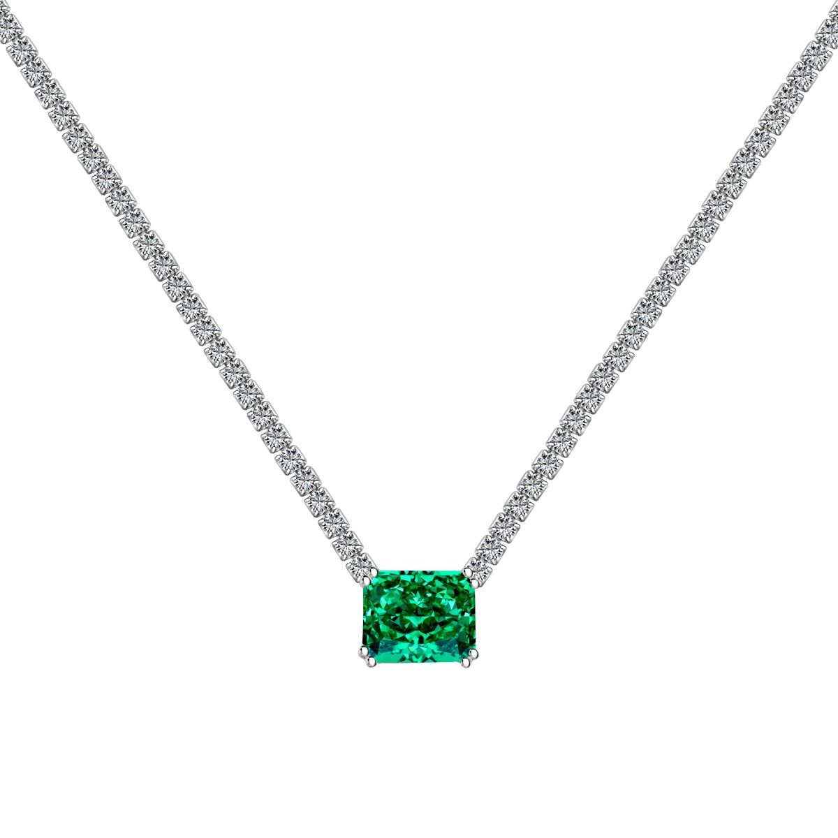 [Charm Aries Jewelry]4.0 Carat Elegant Radiant Cut Necklace