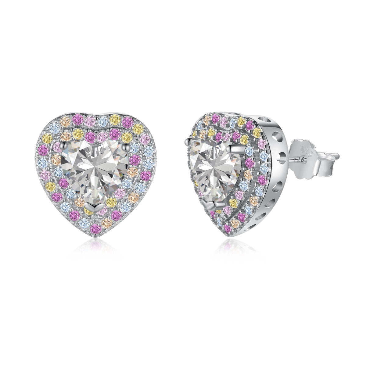 [Charm Aries Jewelry]Dazzling Heart Shape Lover Earrings