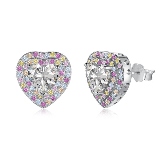 [Charm Aries Jewelry]Dazzling Heart Shape Lover Earrings