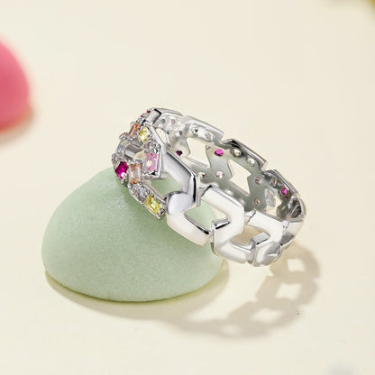 [Charm Aries Jewelry]Sparkling Vibrant Emerald Cut Daily Ring