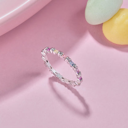 [Charm Aries Jewelry]Charming Colorful Round Cut Daily Ring