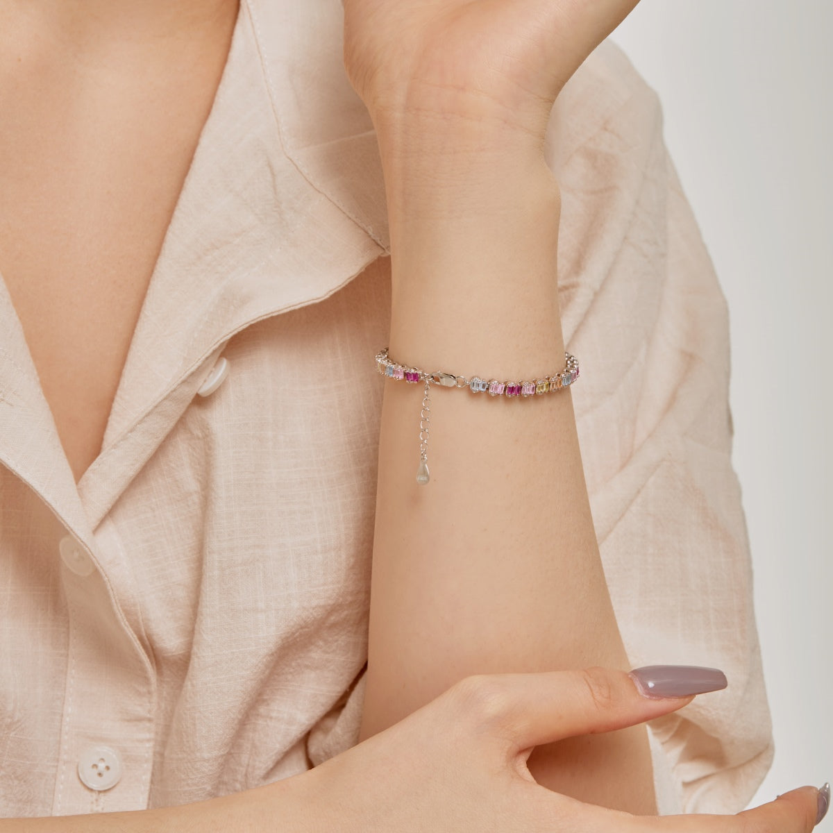 [Charm Aries Jewelry]Delicate Colorful Emerald Cut Party Bracelet