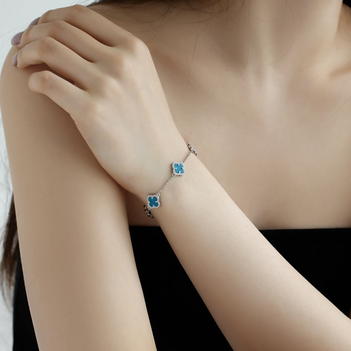 [Charm Aries Jewelry]Four-Leaf Charm Aries Exquisite Bracelet