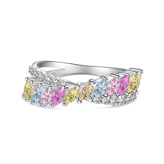[Charm Aries Jewelry]Unique Colorful Marquise Cut Daily Ring