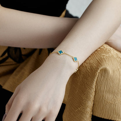 [Charm Aries Jewelry]Four-Leaf Charm Aries Exquisite Bracelet