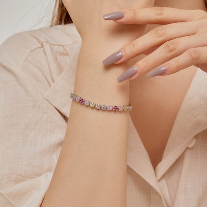 [Charm Aries Jewelry]Delicate Colorful Emerald Cut Daily Bracelet