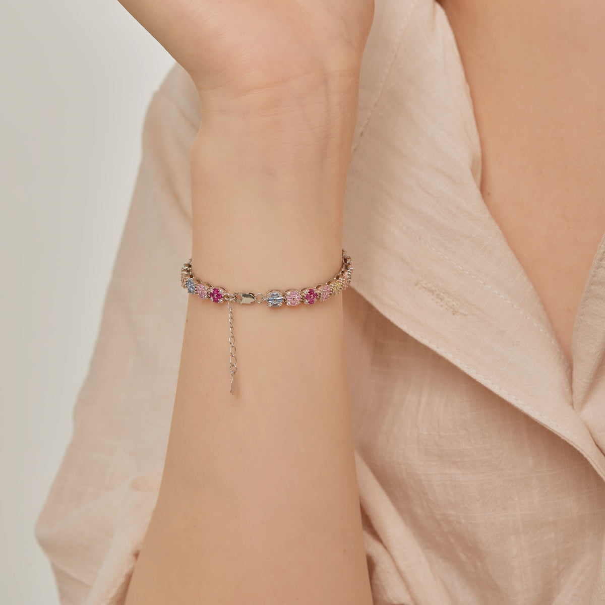 [Charm Aries Jewelry]Delicate Colorful Emerald Cut Daily Bracelet