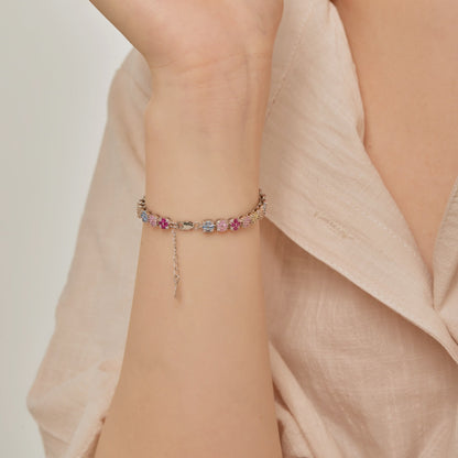 [Charm Aries Jewelry]Delicate Colorful Emerald Cut Daily Bracelet