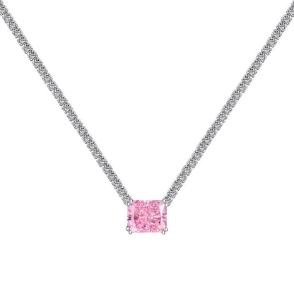 [Charm Aries Jewelry]4.0 Carat Elegant Radiant Cut Necklace