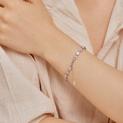 [Charm Aries Jewelry]0.25 Carat Radiant Water Drop Shape Daily Bracelet