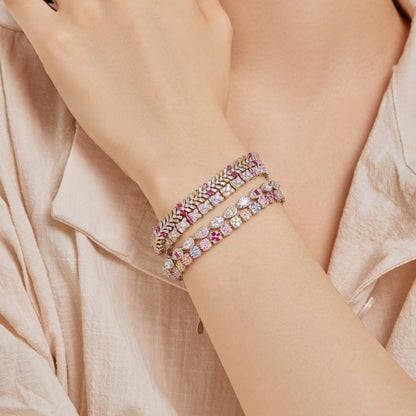 [Charm Aries Jewelry]0.25 Carat Radiant Water Drop Shape Daily Bracelet
