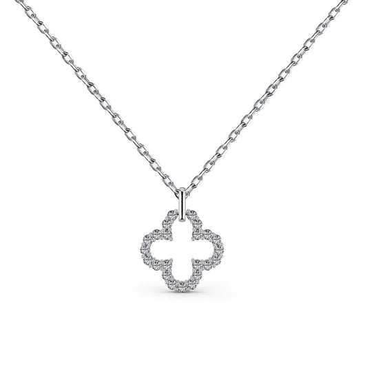 [Charm Aries Jewelry]Four-Leaf Charm Aries Hollow Design Exquisite Necklace