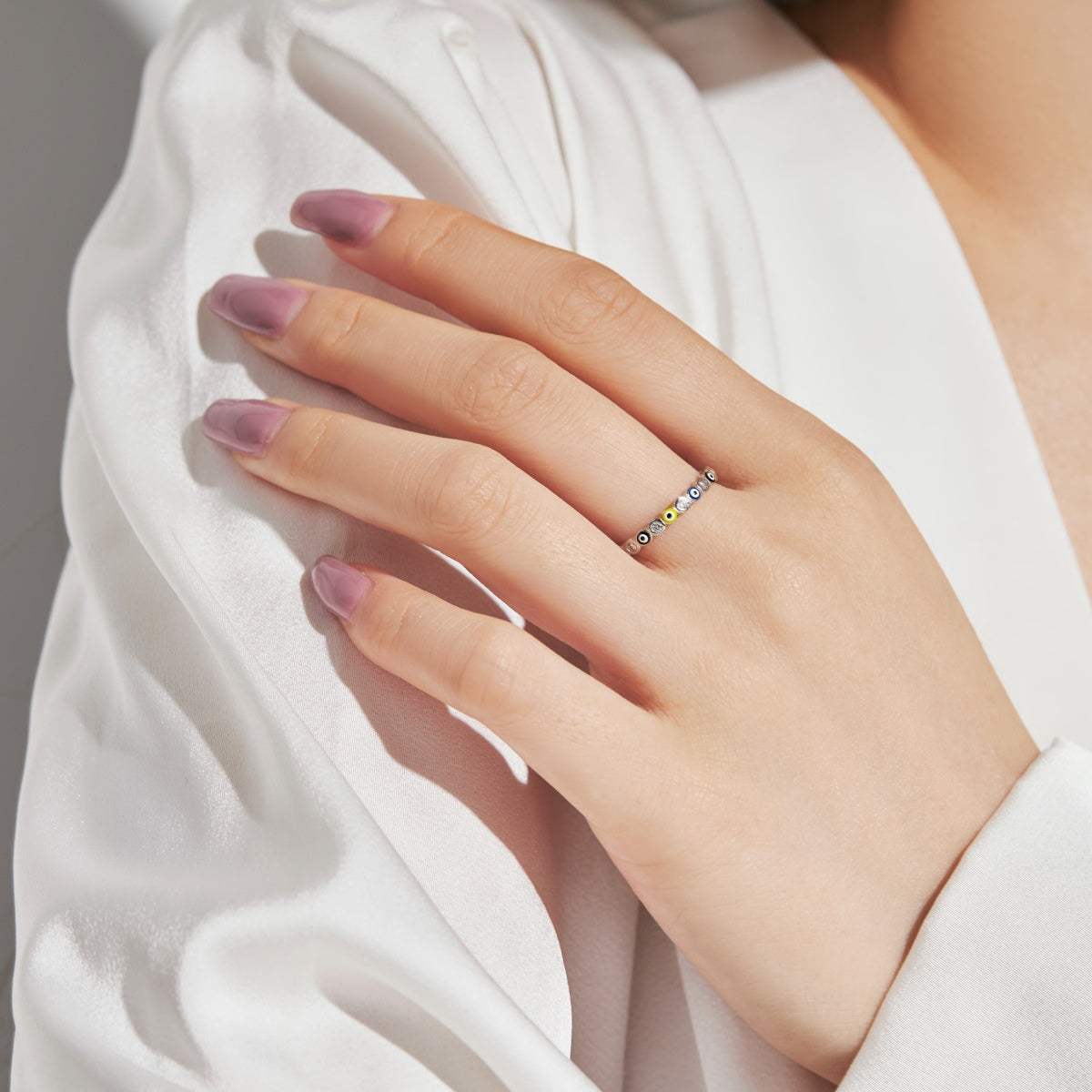 [Charm Aries Jewelry]Sparkling Vibrant Round Shape Daily Ring