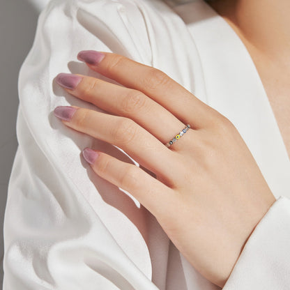 [Charm Aries Jewelry]Sparkling Vibrant Round Shape Daily Ring