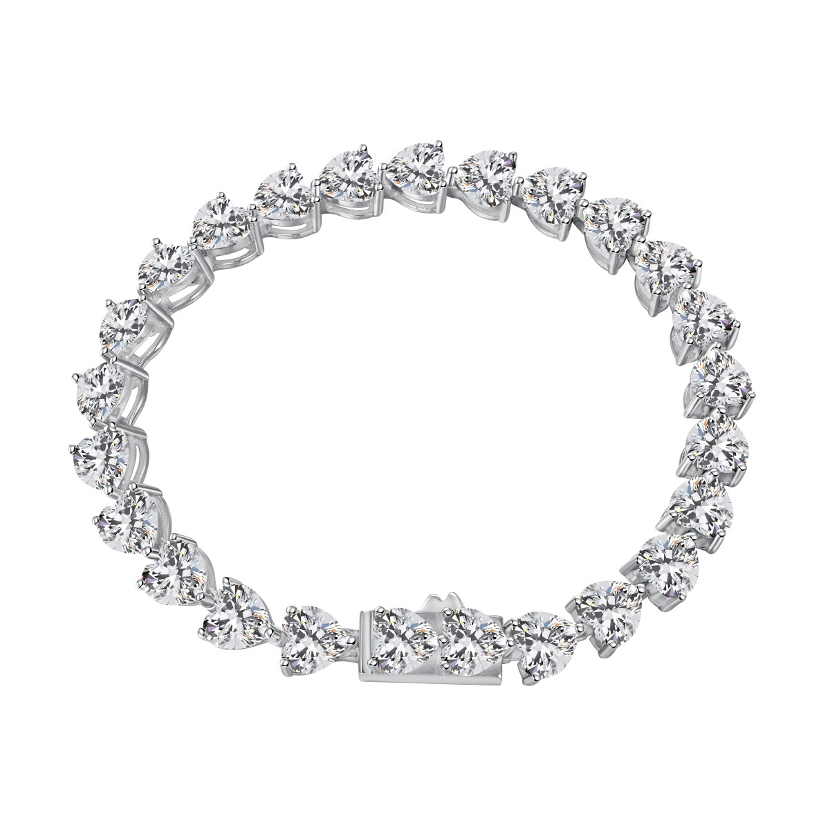 [Charm Aries Jewelry]0.75 Carat Elegant Romantic Heart Shape Lover Bracelet