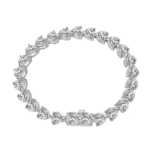 [Charm Aries Jewelry]0.75 Carat Elegant Romantic Heart Shape Lover Bracelet