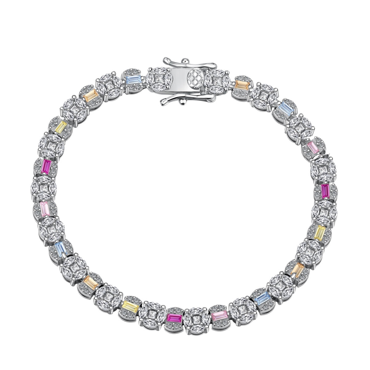 [Charm Aries Jewelry]Dazzling Radiant Multi Cut Daily Bracelet