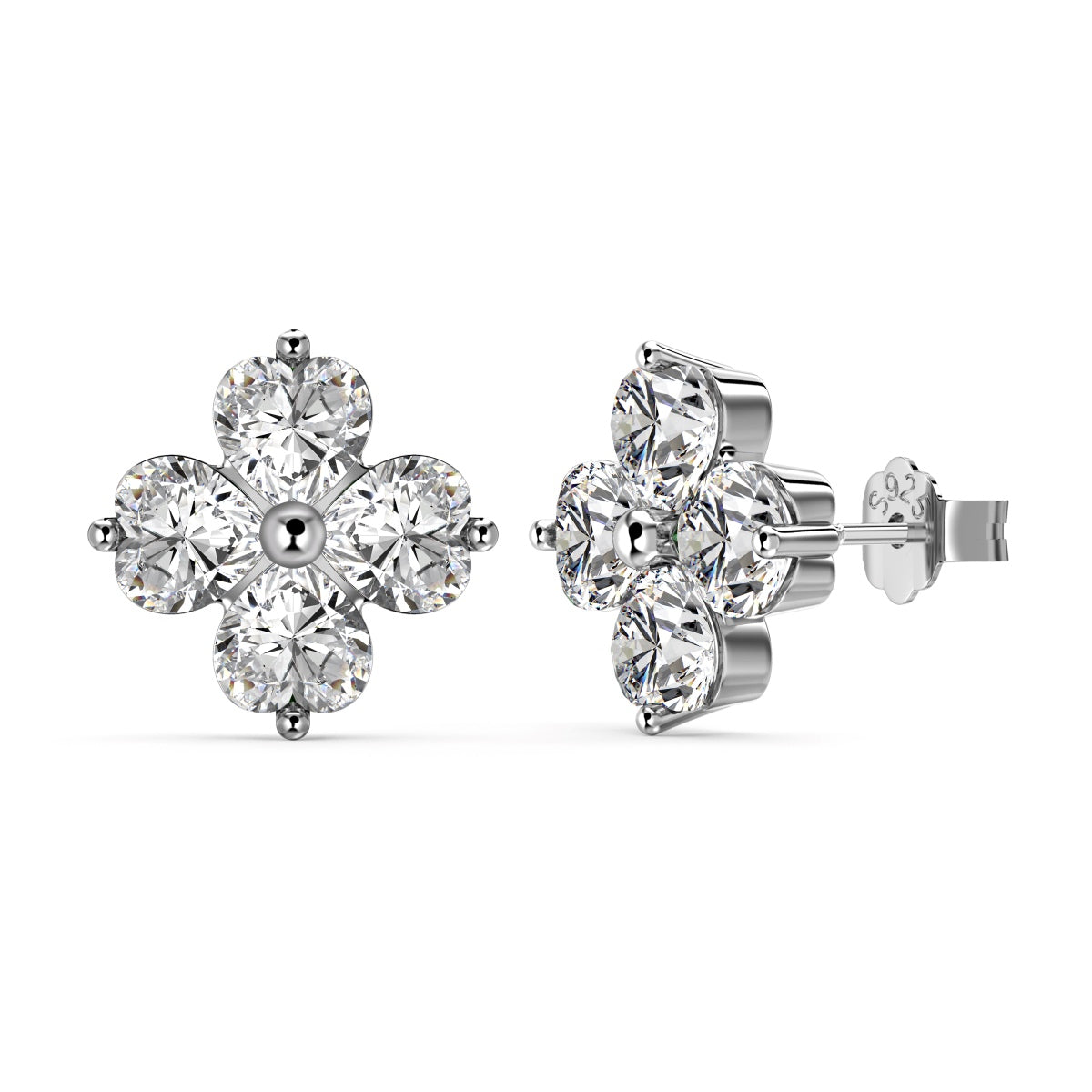[Charm Aries Jewelry]Four-Leaf Charm Aries Ball Earrings