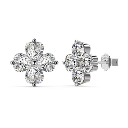 [Charm Aries Jewelry]Four-Leaf Charm Aries Ball Earrings