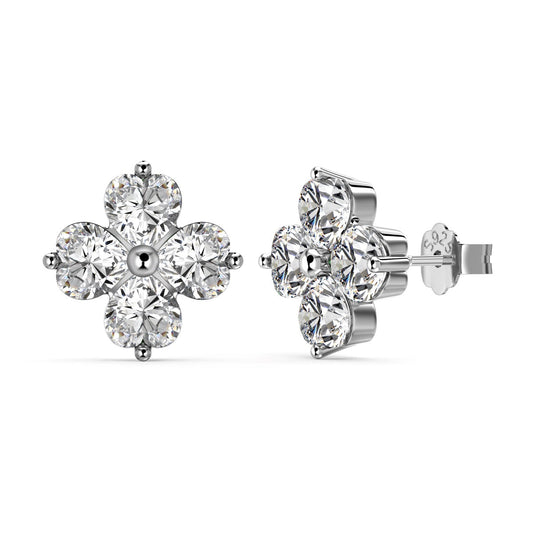 [Charm Aries Jewelry]Four-Leaf Charm Aries Ball Earrings