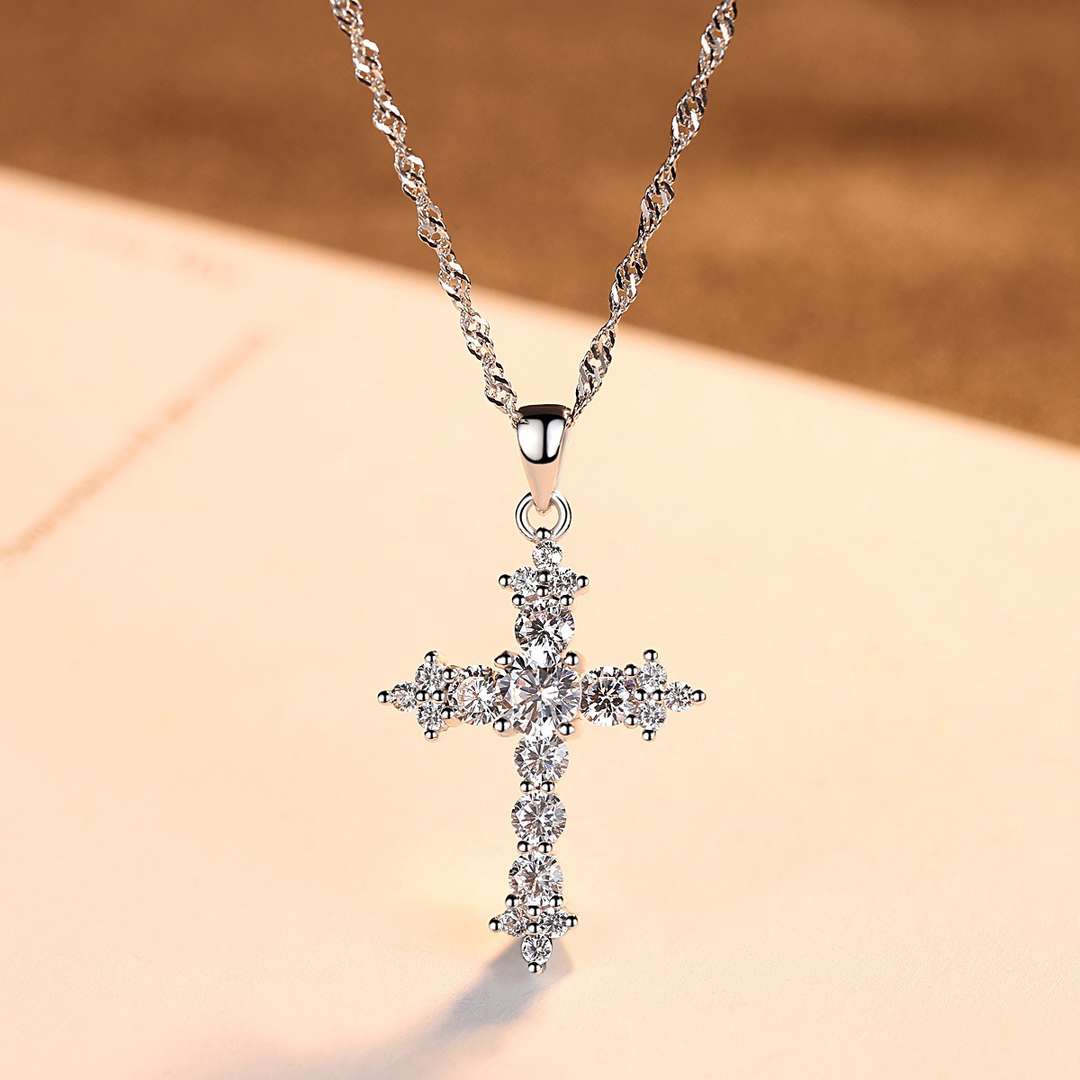 [Charm Aries Jewelry]Delicate Cross Shape Necklace