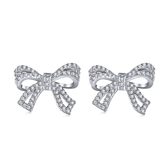 [Charm Aries Jewelry]Dainty Bow Shape Earrings