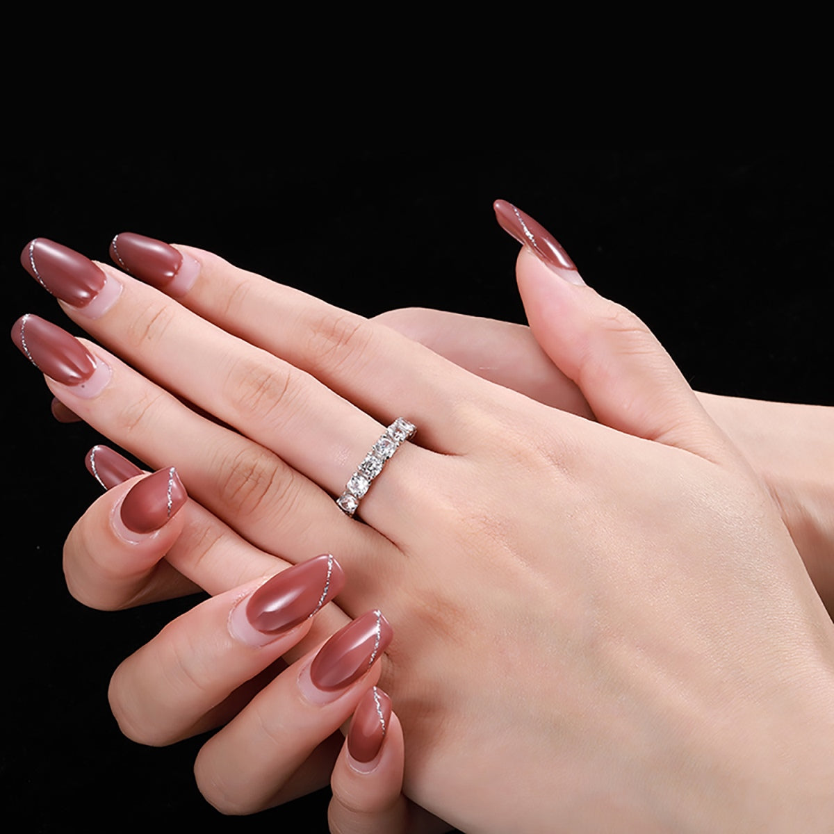 [Charm Aries Jewelry]Eternity Round Cut Tennis Ring