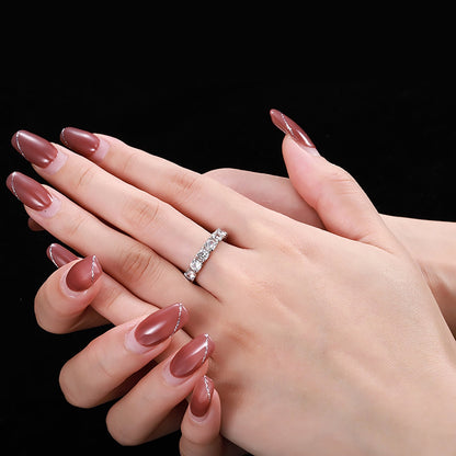 [Charm Aries Jewelry]Eternity Round Cut Tennis Ring