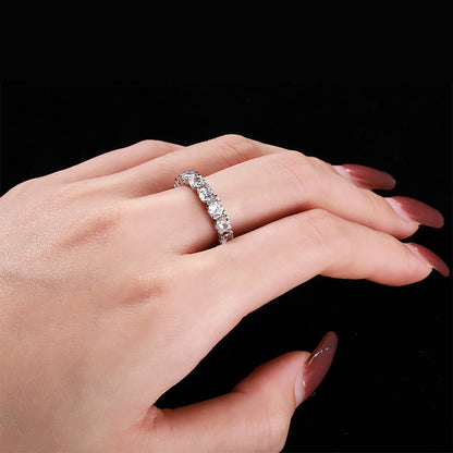 [Charm Aries Jewelry]Eternity Round Cut Tennis Ring
