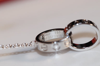 [Charm Aries Jewelry]LOVE NECKLACE PINK GOLD AND SILVER