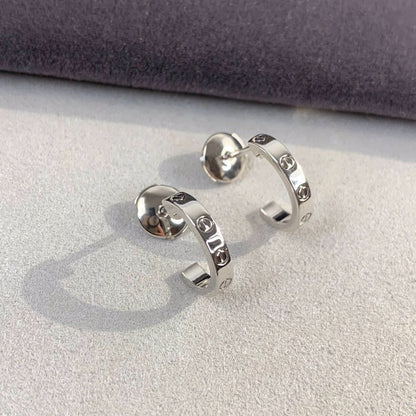 [Charm Aries Jewelry]LOVE EARRINGS 2.65MM SILVER