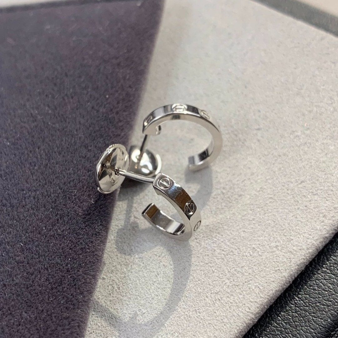 [Charm Aries Jewelry]LOVE EARRINGS 2.65MM SILVER