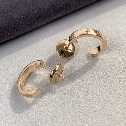 [Charm Aries Jewelry]LOVE EARRINGS 2.65MM PINK GOLD