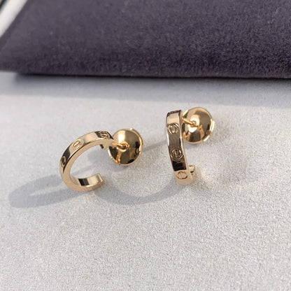 [Charm Aries Jewelry]LOVE EARRINGS 2.65MM PINK GOLD