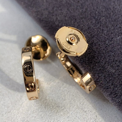 [Charm Aries Jewelry]LOVE EARRINGS 2.65MM PINK GOLD