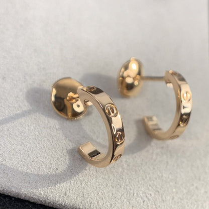 [Charm Aries Jewelry]LOVE EARRINGS 2.65MM PINK GOLD
