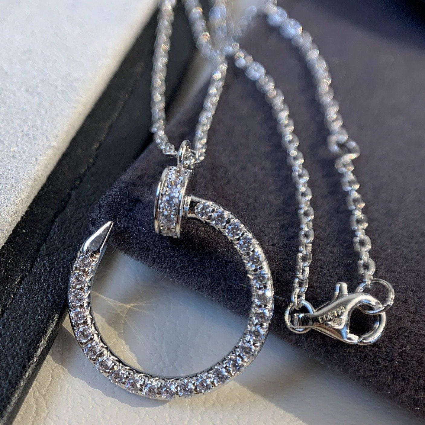 [Charm Aries Jewelry]JUSTE NECKLACE SILVER DIAMONDS
