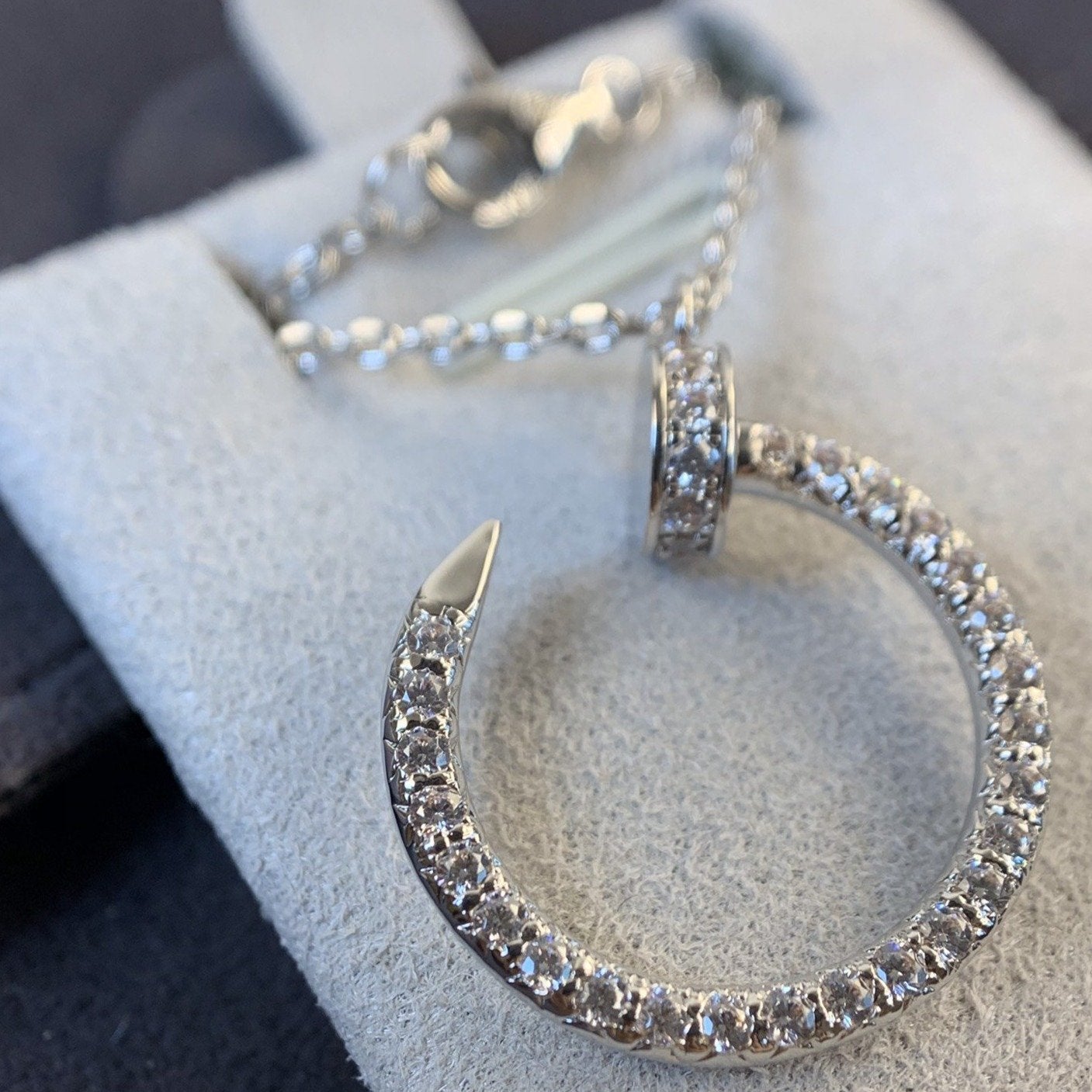 [Charm Aries Jewelry]JUSTE NECKLACE SILVER DIAMONDS