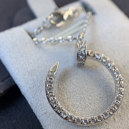 [Charm Aries Jewelry]JUSTE NECKLACE SILVER DIAMONDS